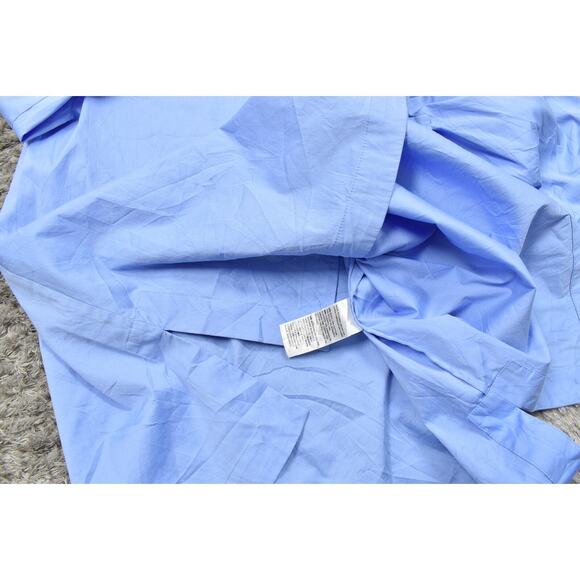 Chico's Size 1 Blue Cotton Blend Button-Up Top - Preowned Long Sleeve - Picture 8 of 8